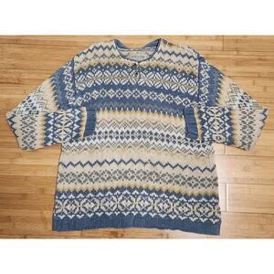 Vintage ABERCROMBIE and FITCH Sweater Womens Size Medium Aztec Chunky Cable Knit